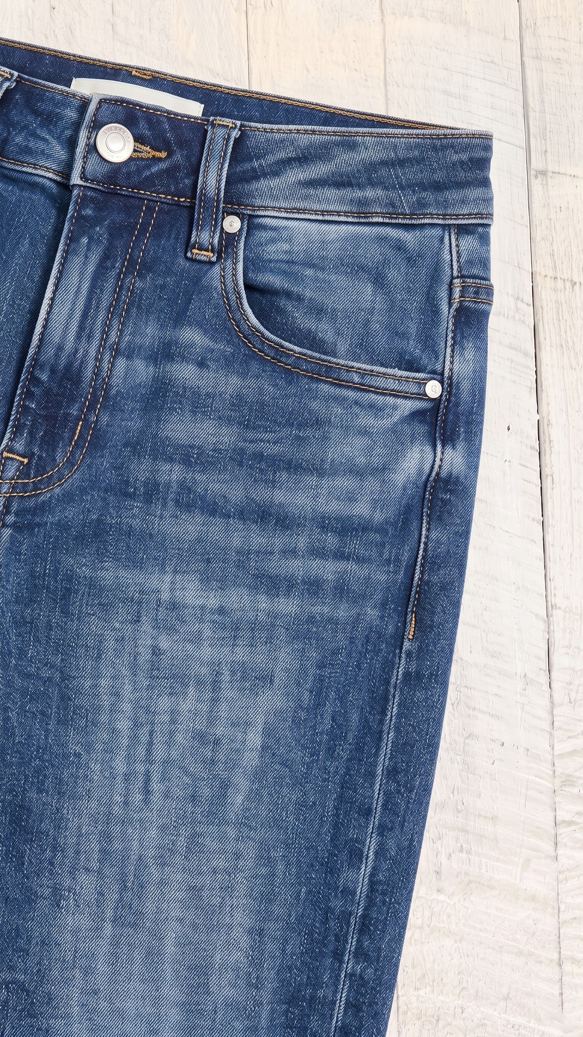 Risen Slouchy Crop Barrel Cuffed Jeans | Dark — Front pocket detail