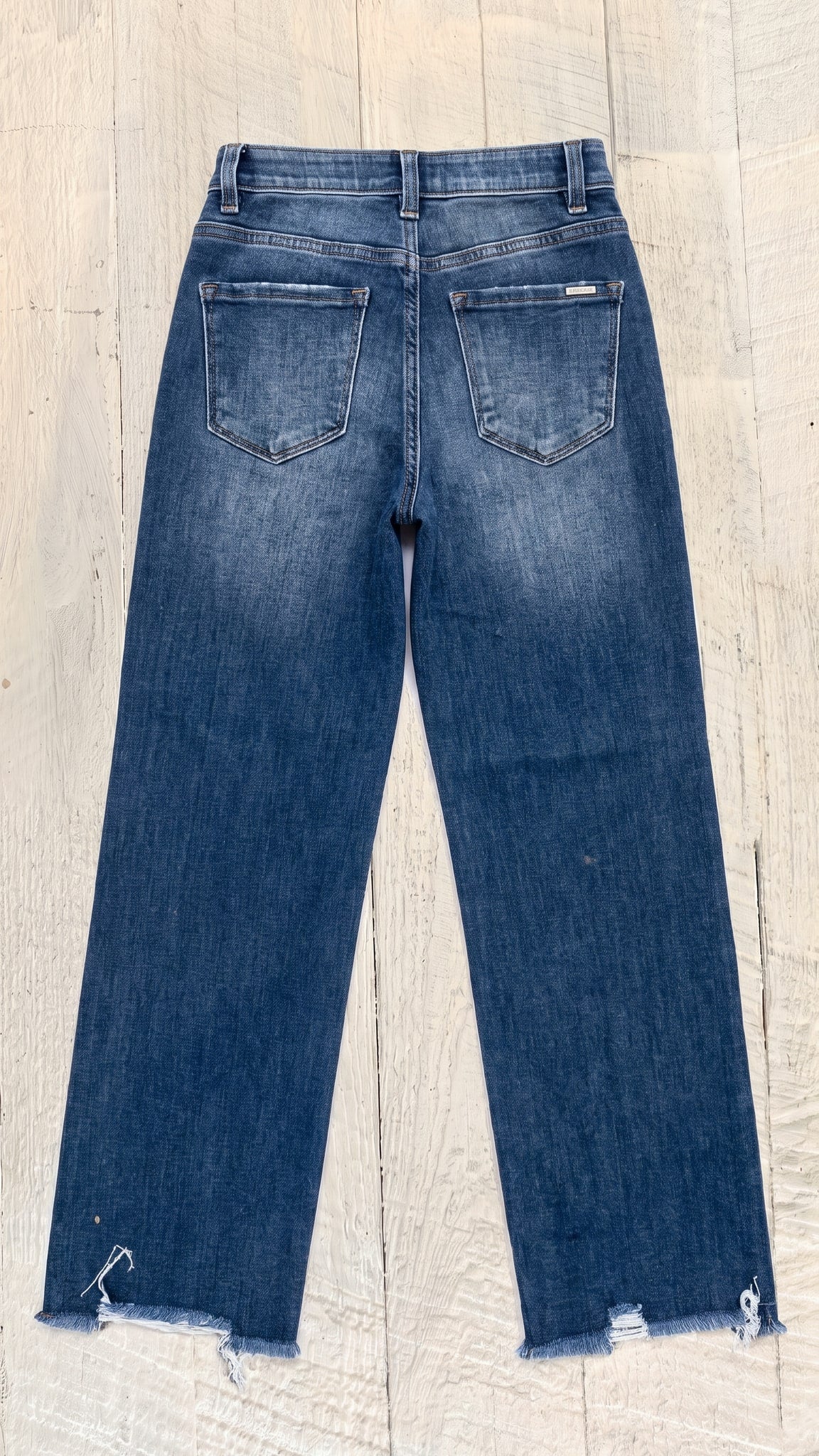 Risen High Rise Ankle Wide Jeans | Dark — Back view