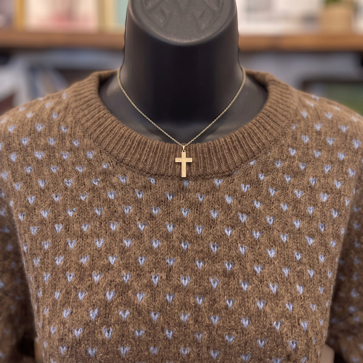 Be Cool Polka Dot Sweater | Brown — Detail close-up