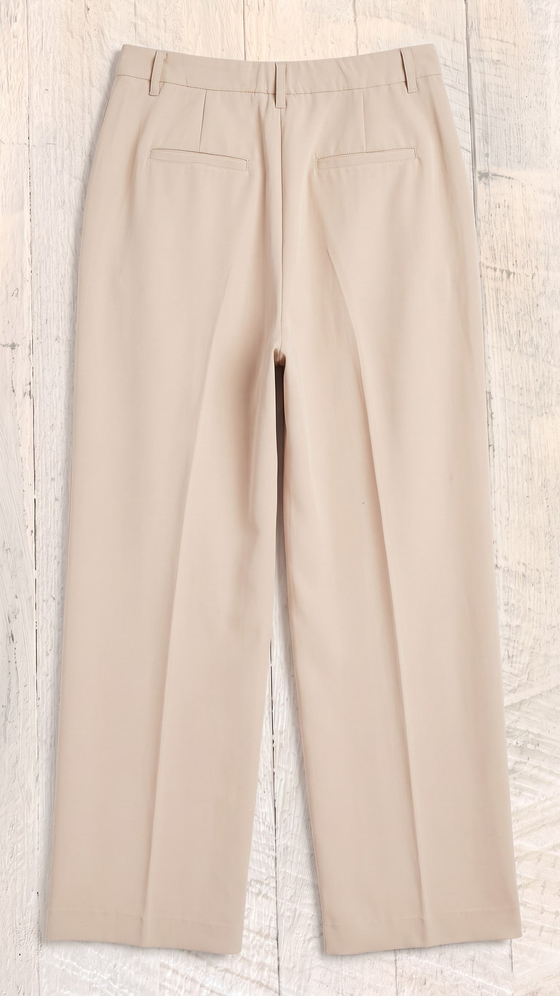 Wide Leg Trouser Pants | Khaki — Back view
