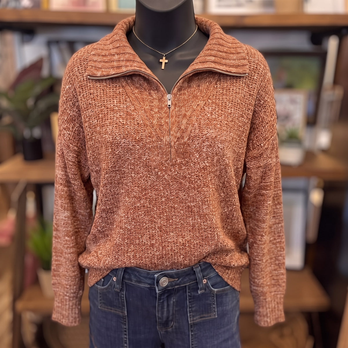 Something's Got a Hold On Me Oversized Sweater on mannequin
