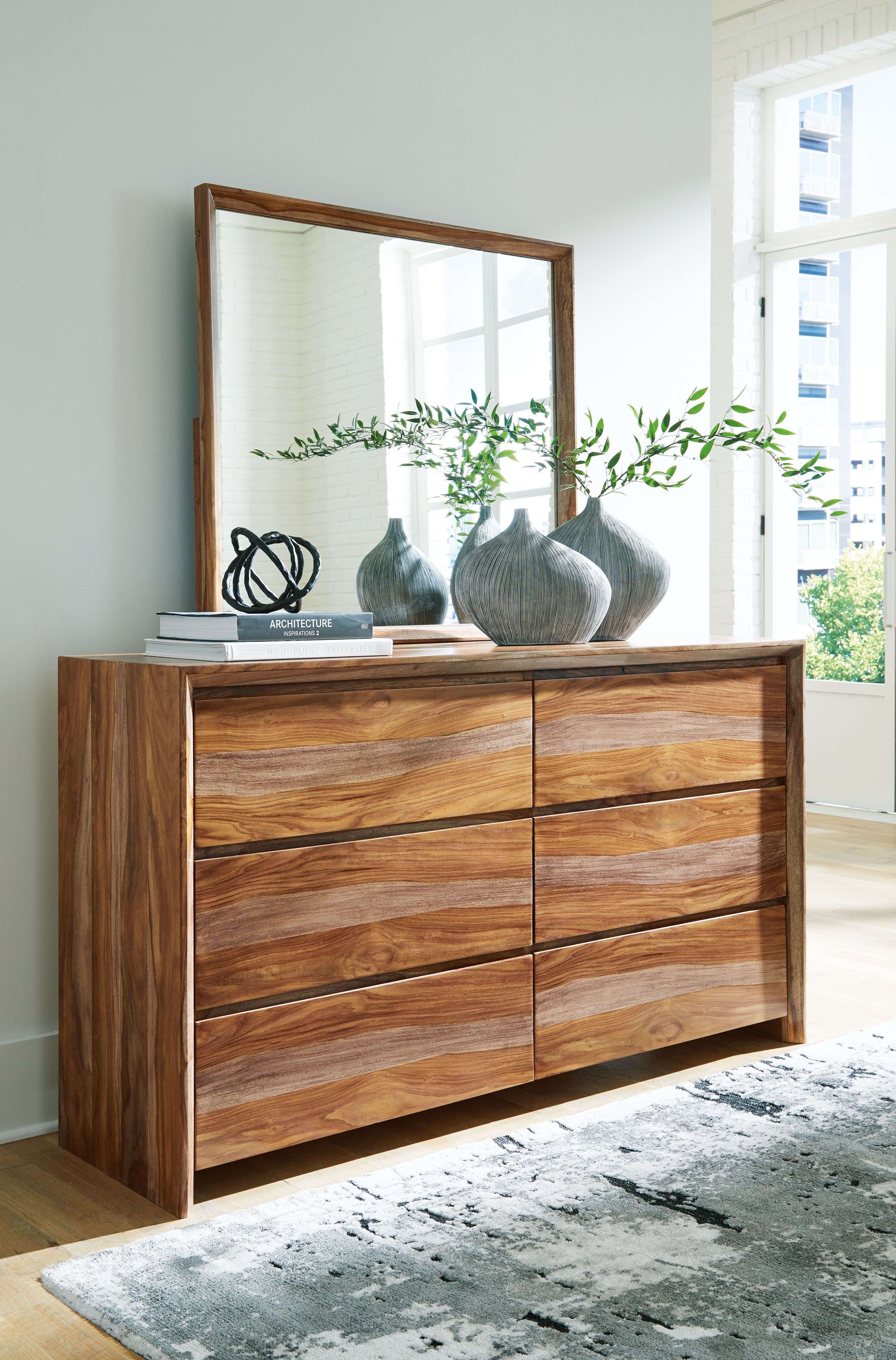 dresser and mirror