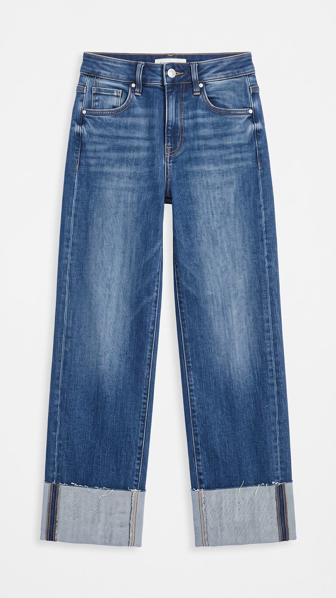 Risen Slouchy Crop Barrel Cuffed Jeans | Dark — Front view