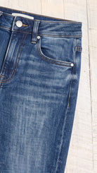 Risen Slouchy Crop Barrel Cuffed Jeans | Dark — Front pocket detail