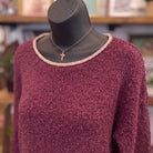 Boat Neck Sweater | Burgundy — Detail close-up