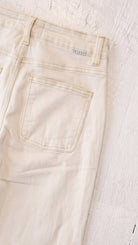 Risen Slouchy Ankle Baggy Pants | Ivory — Back pocket detail