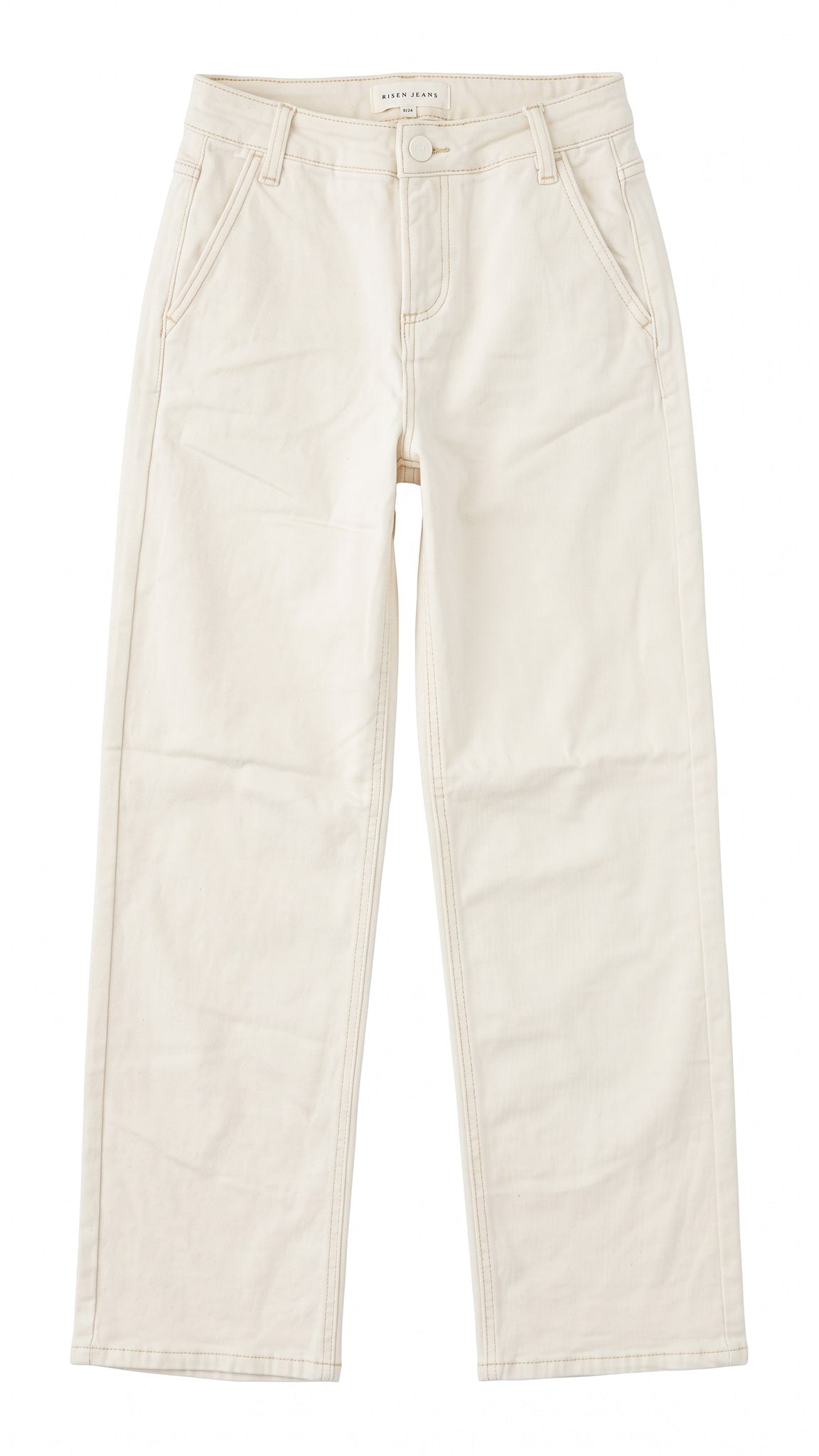 Risen Slouchy Ankle Baggy Pants | Ivory — Front view