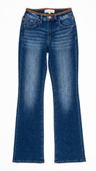 Risen Mid Rise Bootcut Jeans | Dark — Front view