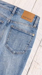 Judy Blue Peggy Ankle Straight | Break Through Blue — Back pocket detail