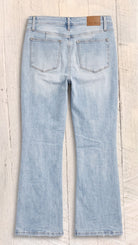High Waist Tummy Control Vintage Wash Side Slit Slim Boot — Back view