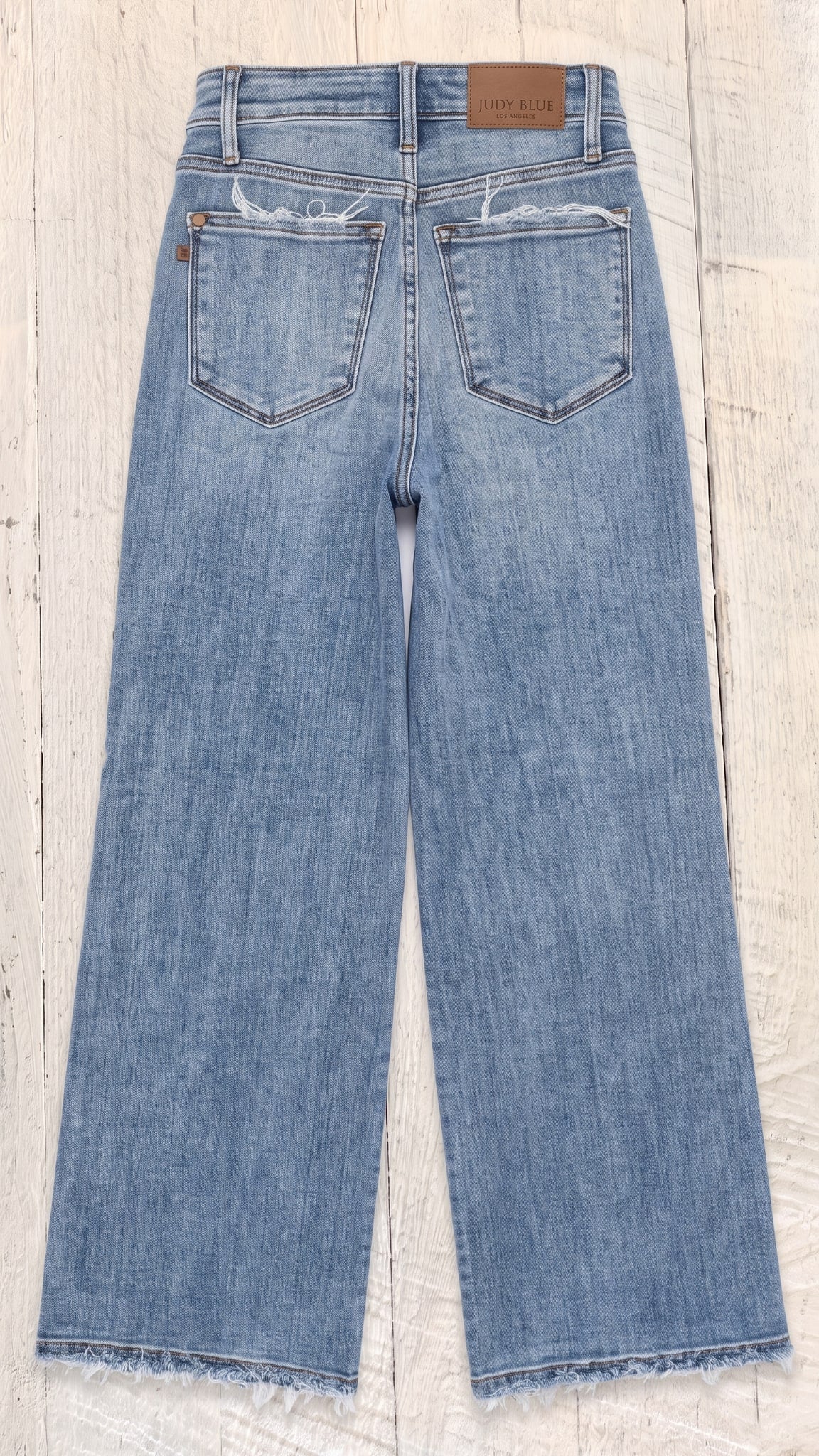 Judy Blue High Waisted Retro Wide | Medium Wash — Back view