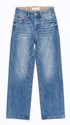 Risen Distressed Wide Leg Jeans | Medium — Front view