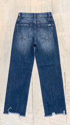 Risen High Rise Ankle Wide Jeans | Dark — Back view