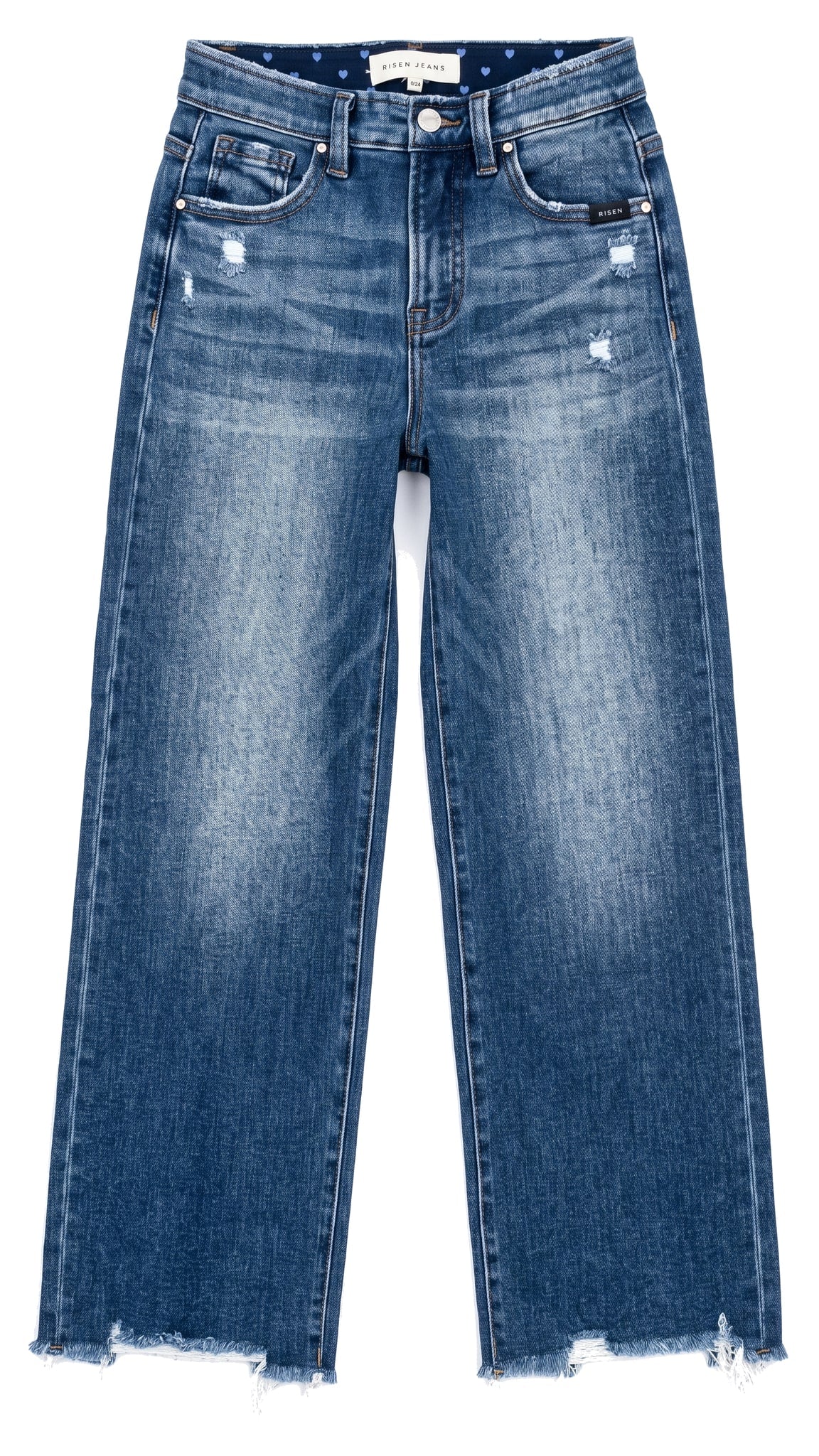 Risen High Rise Ankle Wide Jeans | Dark — Front view