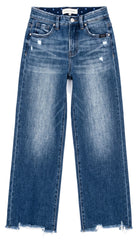 Risen High Rise Ankle Wide Jeans | Dark — Front view
