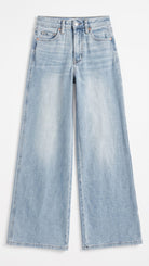 Judy Blue High Waisted Petite Retro Wide Leg with Curve Coin Pocket | Light — Front view