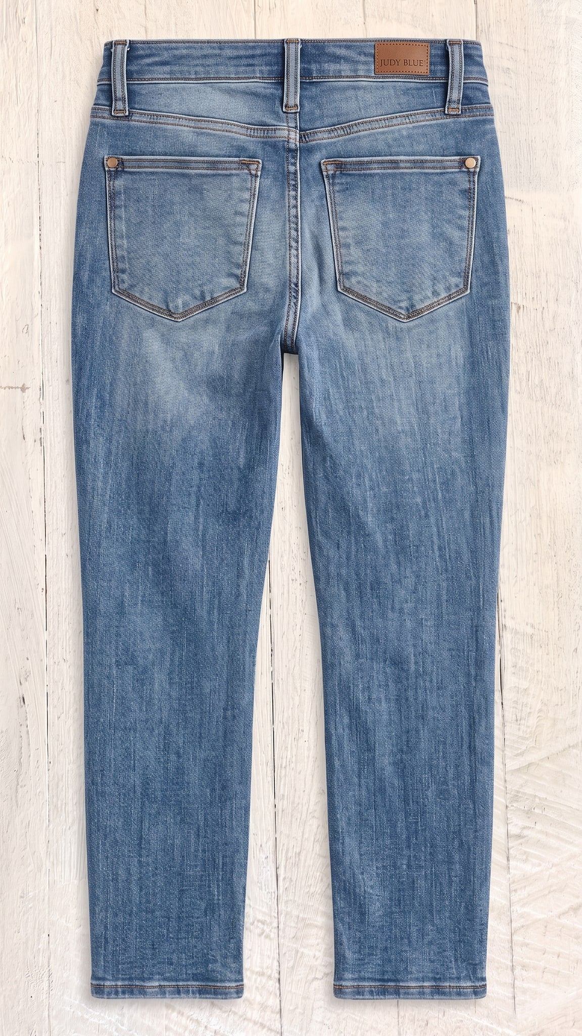 Mid Rise Cuffed Skinny Capri — Back view