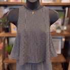 Striped Sleeveless Top | Ash Black — Front view