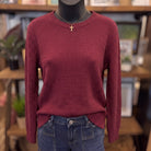 Round Neck Midweight Sweater | Cabernet — Front view