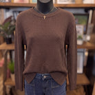 Round Neck Midweight Sweater | Mahogany — Front view