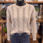 A Note of Thanks Cable Knit Sweater on mannequin