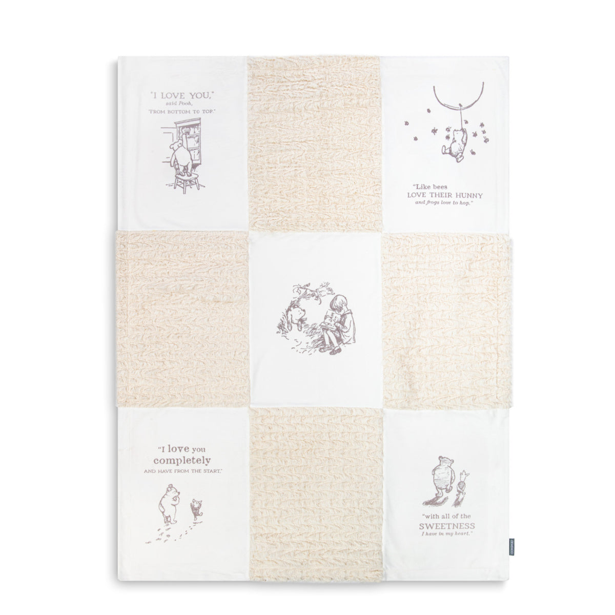 DEMDACO Winnie-the-Pooh All Of The Sweetness Blanket | Neutral