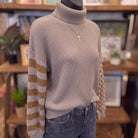 Super Seasonal Patchwork Waffle Knit Sweater on mannequin
